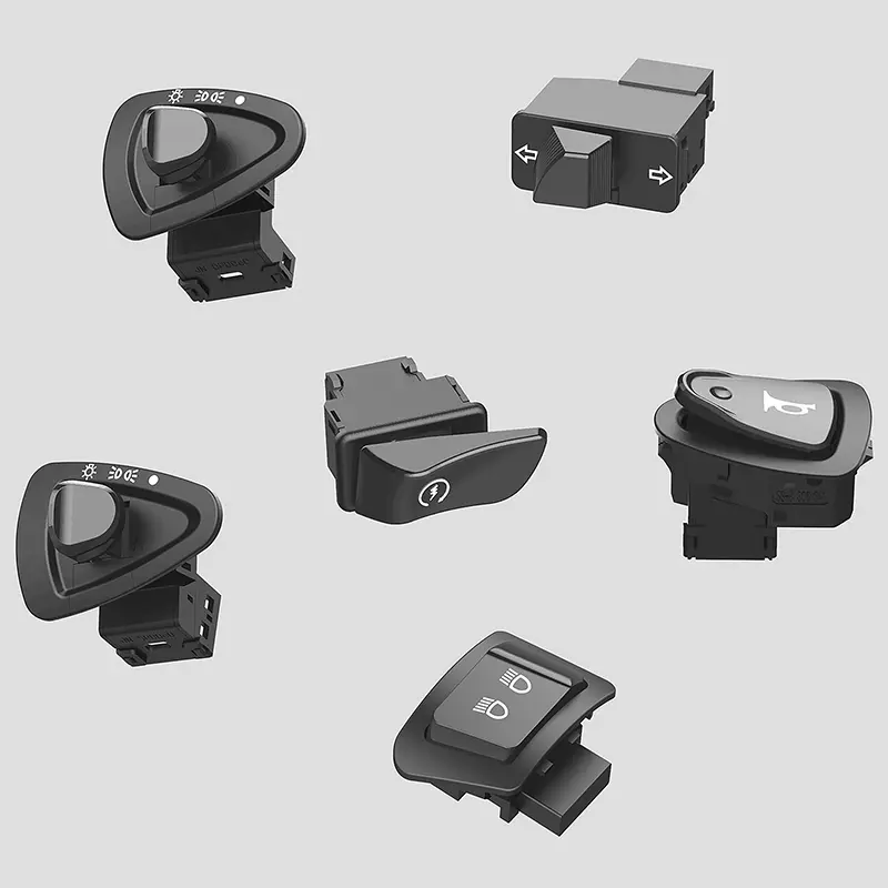 Motorcycle Start Switch Horn Light Turn Signal High Low Beam Button Switch Connecters For Scooter Motorcycle Moped Accessories