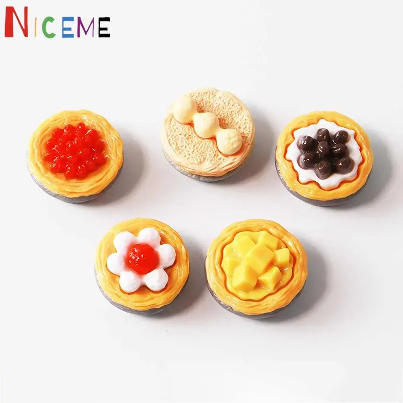 5Pcs 1/12 Dollhouse Simulation Egg Tart Dollhouse Mini Dessert Model Dolls House Food Decor Accessories