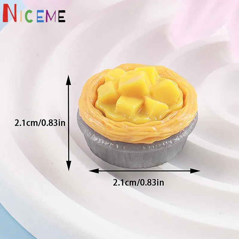 5Pcs 1/12 Dollhouse Simulation Egg Tart Dollhouse Mini Dessert Model Dolls House Food Decor Accessories