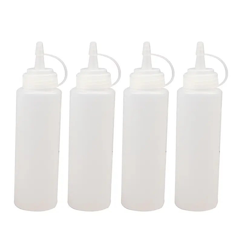 4PCS Squeeze Squirt Condiment Bottles Salad Sauce Dispenser Ketchup Cruet