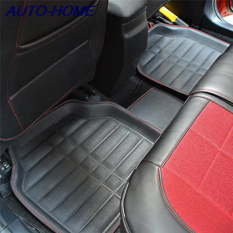 Universal 5Pcs Car Floor Mats Auto Anti-Slip Mat Black Car Styling Interior Auto Floor Mats All Weather Mat