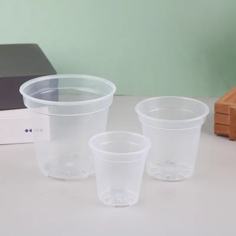 Round Planter Pot Orchid Nursery Container Planter Container Transparent Orchid Container Round Starting Pots