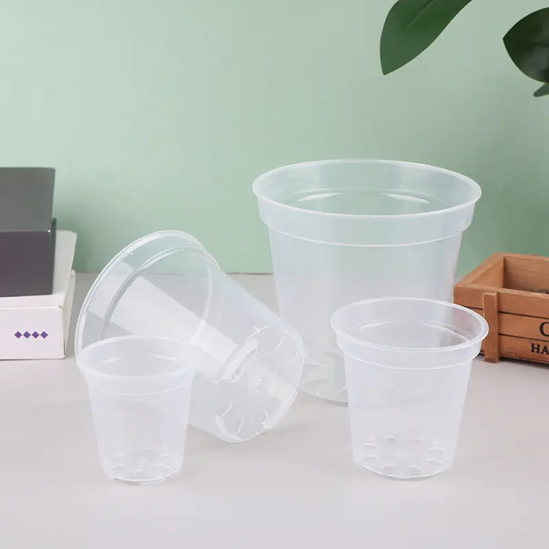 Round Planter Pot Orchid Nursery Container Planter Container Transparent Orchid Container Round Starting Pots