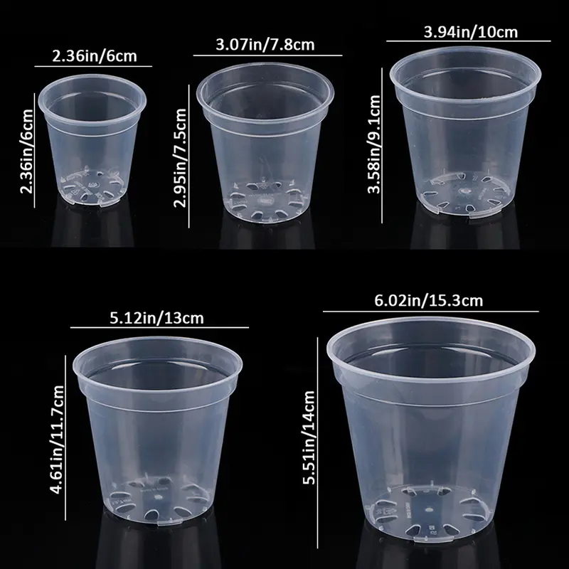 Round Planter Pot Orchid Nursery Container Planter Container Transparent Orchid Container Round Starting Pots