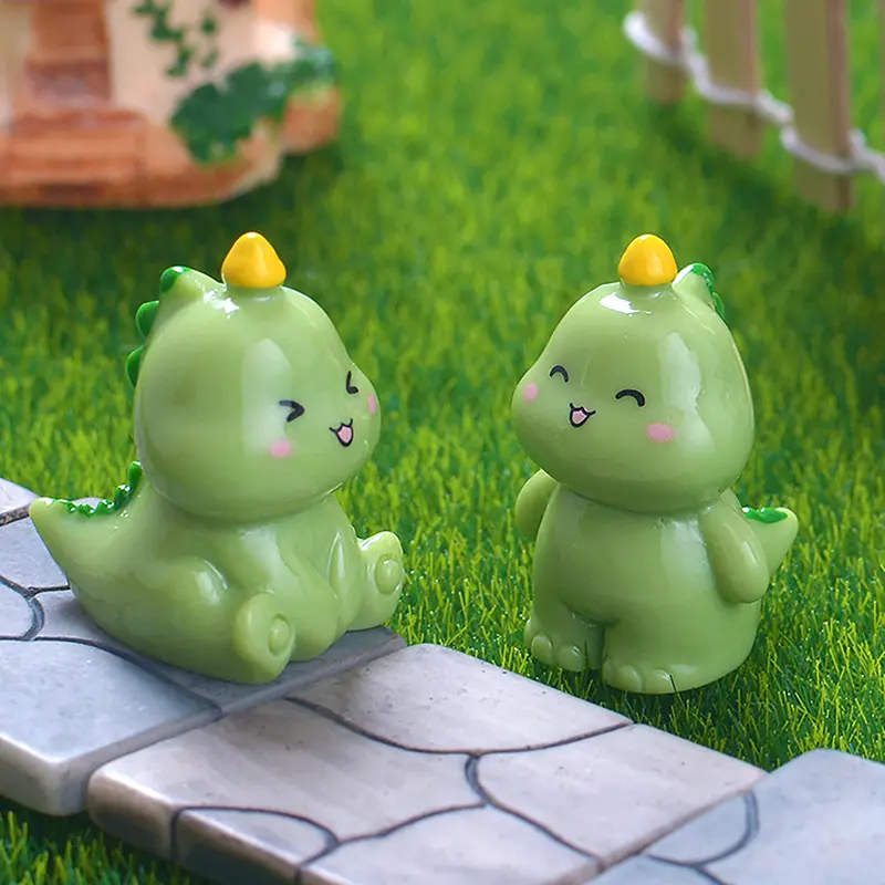 Miniature Cute Cartoon Dinosaur Figurine Micro Landscape Resin Ornaments For Home Decoration Kawaii Animal Room Desk Decor Gift