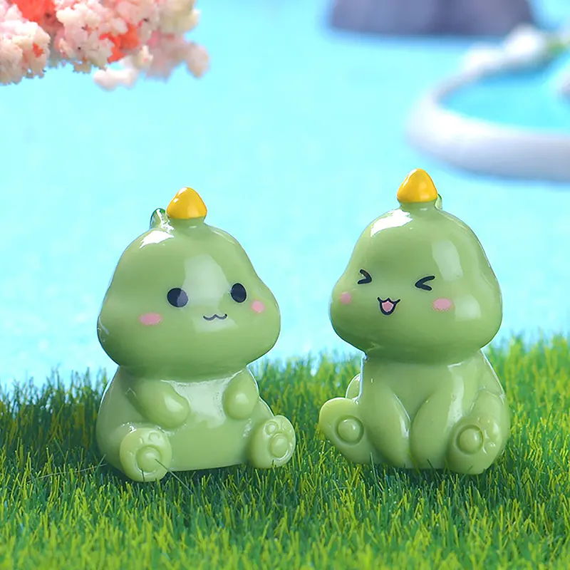 Miniature Cute Cartoon Dinosaur Figurine Micro Landscape Resin Ornaments For Home Decoration Kawaii Animal Room Desk Decor Gift