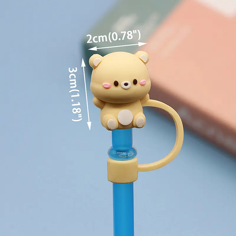 Silicone Sealing Straw Plug Reusable Drinking Dust Cap Cartoon Plugs Tips Cover Suit Kitchen Cup DIY Accesso