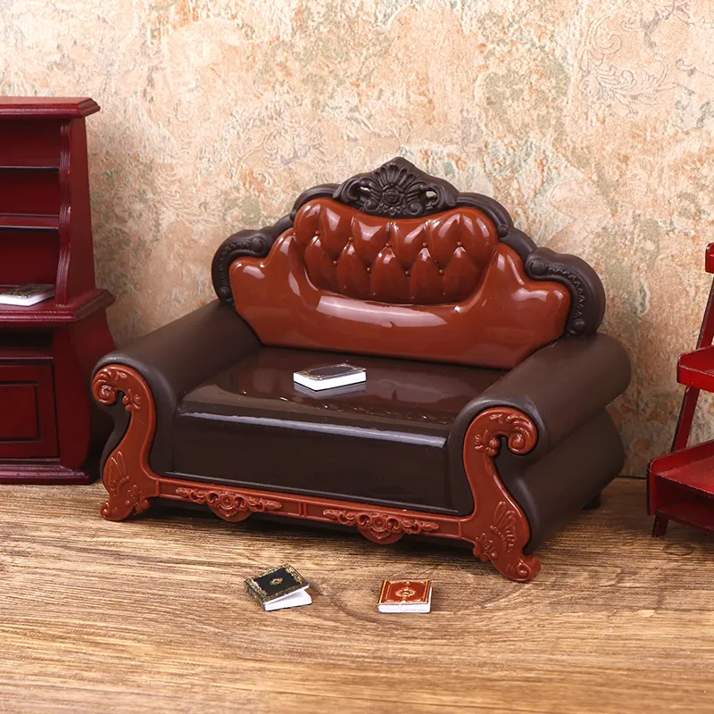 1:12 Dollhouse Miniature European Style Sofa Model Sofa Chair Furniture Decor Toy Doll House Accessories