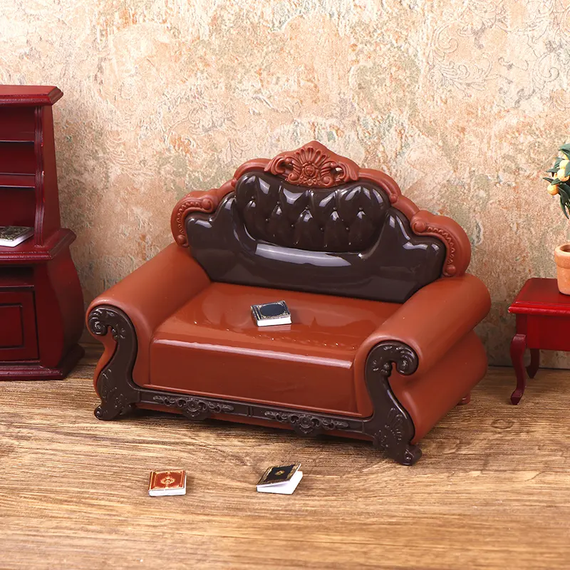 1:12 Dollhouse Miniature European Style Sofa Model Sofa Chair Furniture Decor Toy Doll House Accessories