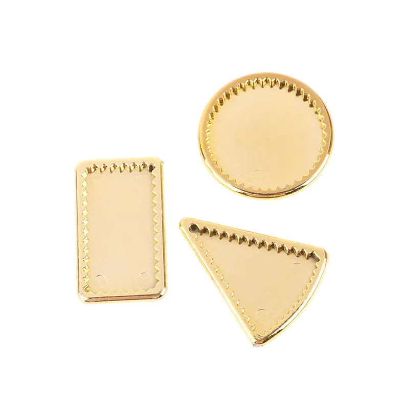1/12 Dollhouse Golden Dish Tray Model Miniature Kitchen Food Plates Dolls House Decoration Accessories