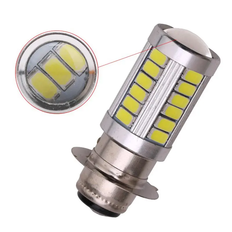 1PC PX15D BA20D LED Fog Light Lamp Auto Motorcycle Headlights 33 SMD Motor Light Headlamp