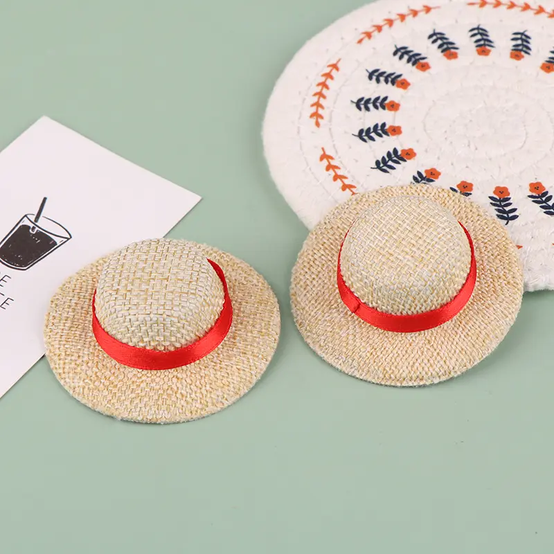 1Pc Doll House Doll Straw Hat Sun Cap For Doll Clothes Accessories DIY Decoration Toys