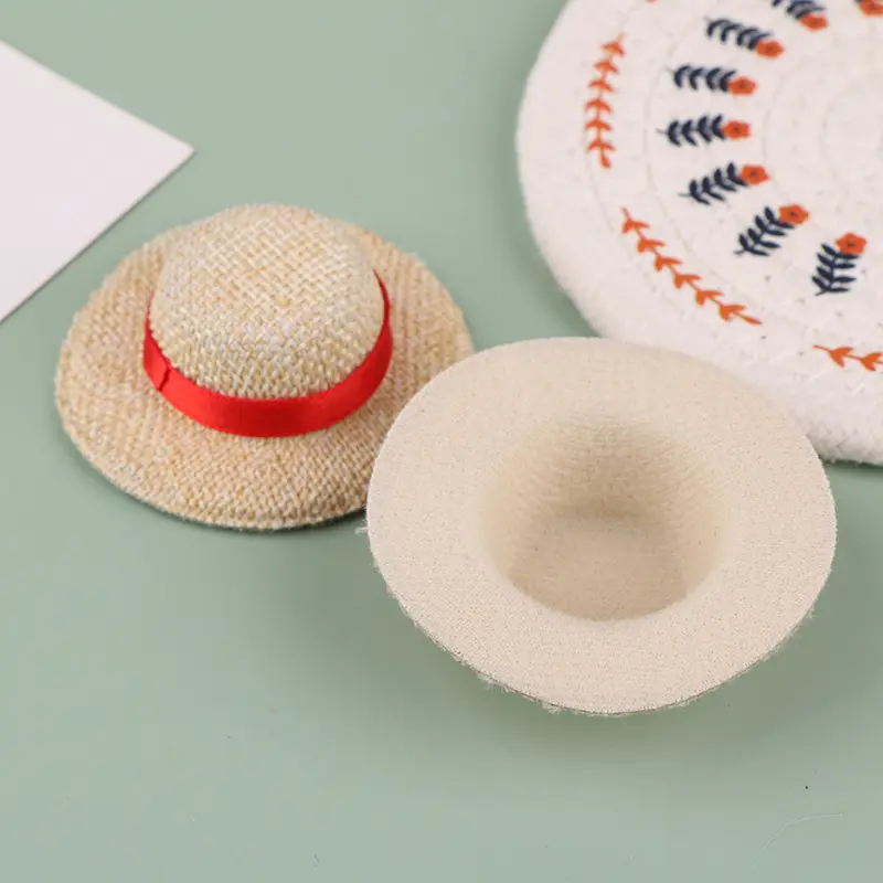 1Pc Doll House Doll Straw Hat Sun Cap For Doll Clothes Accessories DIY Decoration Toys