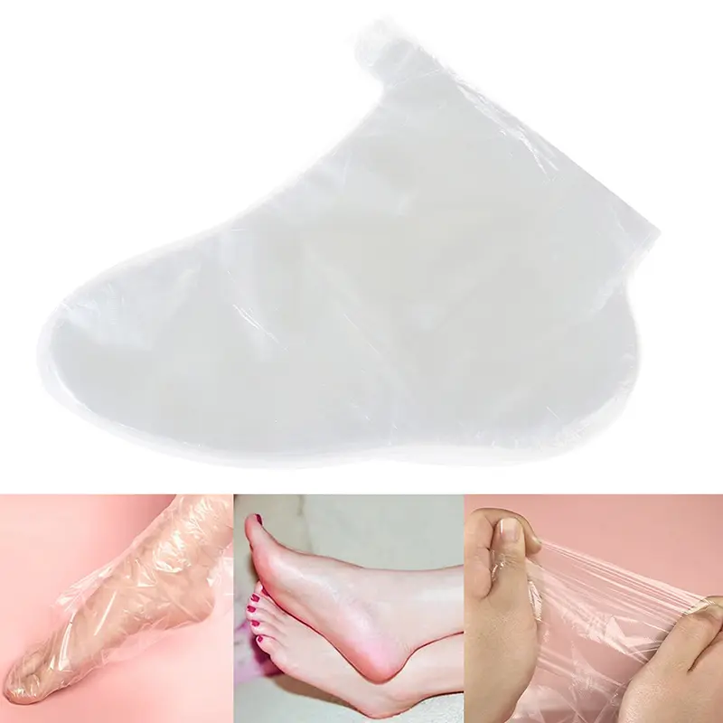 100pcs Clear Plastic Disposable Bath Liner Foot Pedicure Spa Wax Cover Bag Sock