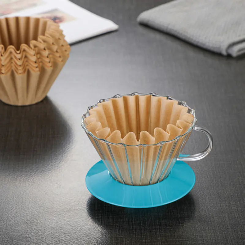Wave Coffee Dripper Crystal Eye Pour Over Coffee Filter PCTG 1-2 Cups Coffee Maker Flat Bottom Increase Uniformity