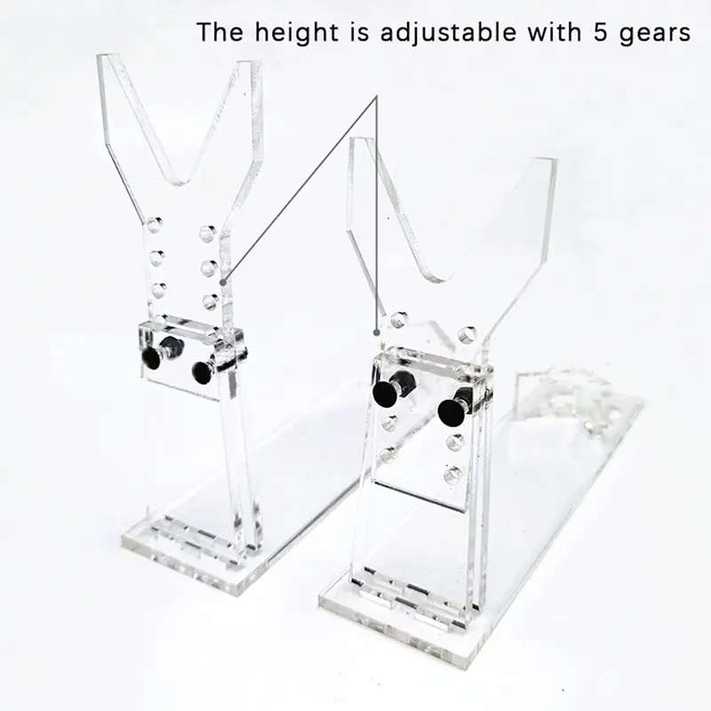 Clear Acrylic Hand Gun Display Stand Pistol Rack Holder For 5 Gears Adjustable Short Toy Gun Model Showing Rack