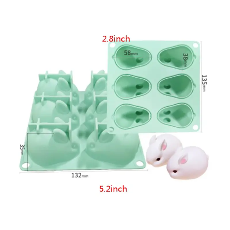 Easter Rabbit Silicone Molds Candy Chocolate Molds for Making Mousse, Ice Cream, Chocolate, Candy,  Easter Dessert.