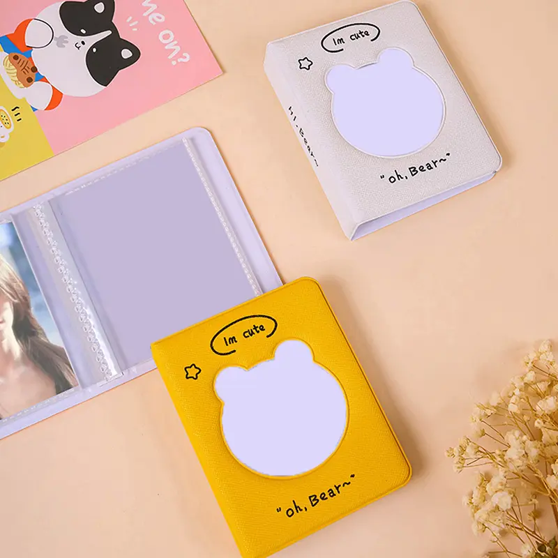 3 Inch Photocard Holder Heart Love Hollow Photo Album 32 Pockets Kpop Card Binder Mini Idol Pictures Storage Case Collect Book