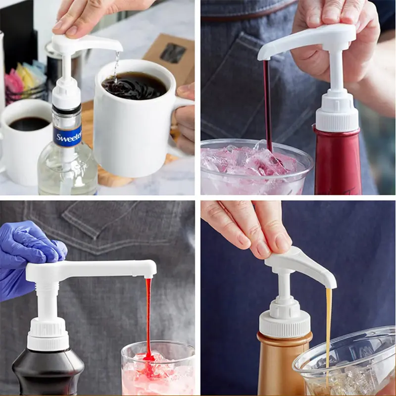 1PC Syrup Pumps Dispenser Replacement Sauce Pressure Nozzle Bottle Pump Containers for Coffee Kitchen Seasoning Liquid