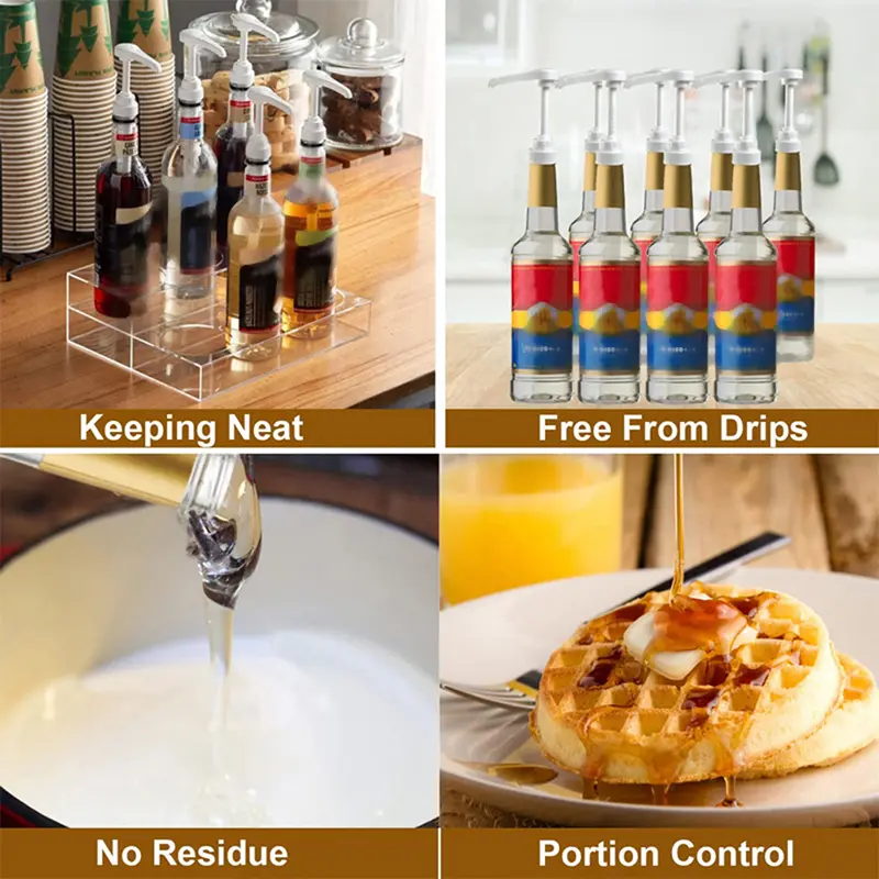 1PC Syrup Pumps Dispenser Replacement Sauce Pressure Nozzle Bottle Pump Containers for Coffee Kitchen Seasoning Liquid