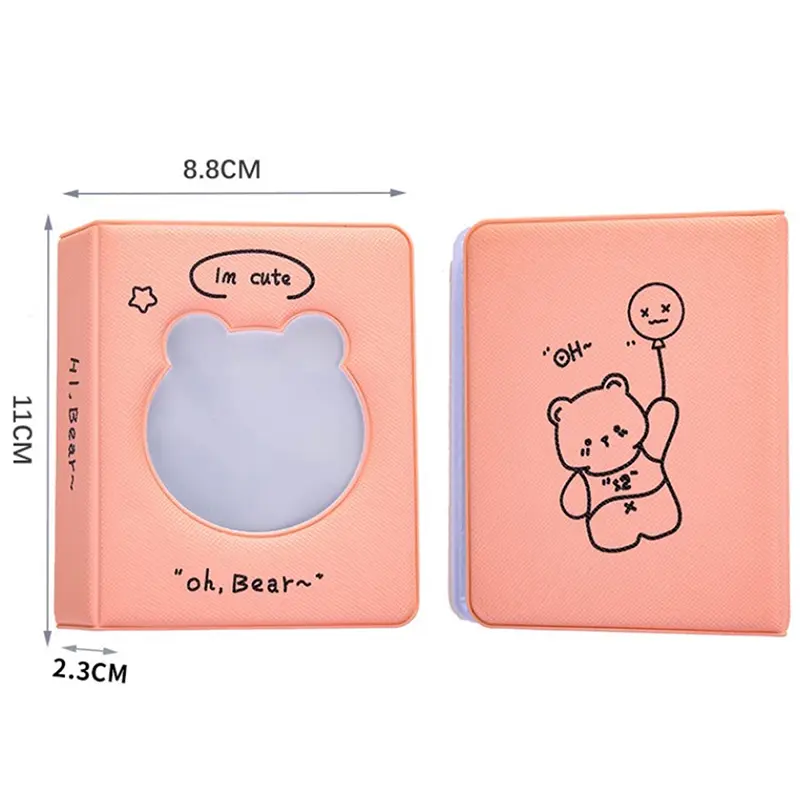 3 Inch Photocard Holder Heart Love Hollow Photo Album 32 Pockets Kpop Card Binder Mini Idol Pictures Storage Case Collect Book