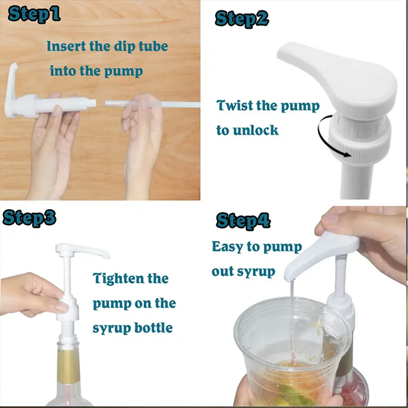 1PC Syrup Pumps Dispenser Replacement Sauce Pressure Nozzle Bottle Pump Containers for Coffee Kitchen Seasoning Liquid