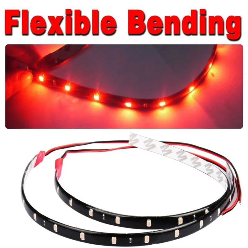 6PCS Waterproof 15 SMD DC 12V Motor LED Strip Underbody Light For Car Motorcycle