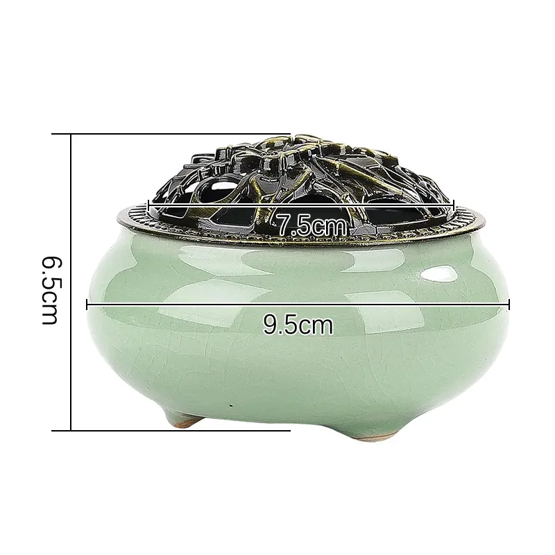 Ceramic Ice Cracking Incense Burner Coil Cone Stick Incense Burner Holder Home Ornaments Japanese Incense Burners Zen Decor