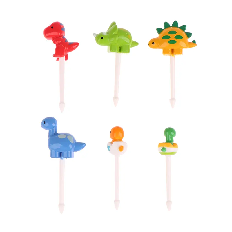 6/8Pcs Kids Fruit Picks Needle Stick Toothpicks Mini Creative Fruit Cake Dessert Food Forks Lunch Box Decor Bento Accessories