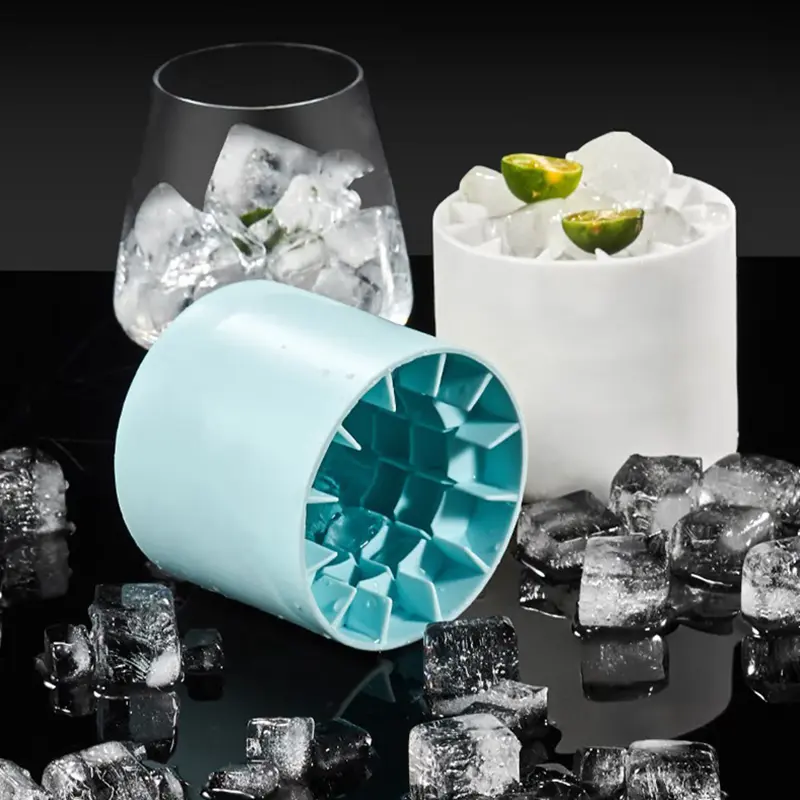 Ice Bucket Cup Mold Silicone Round Ice Bucket Summer Homemade DIY Refrigerator Freeze Ice Creative Ice Cube Mold Barware Tools