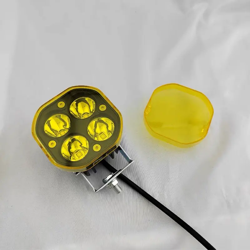 Led Work Light Cover Cube Cover Dustproof Yellow Black Lens Protection Cover For 40W Pods Fog Driving Lamp
