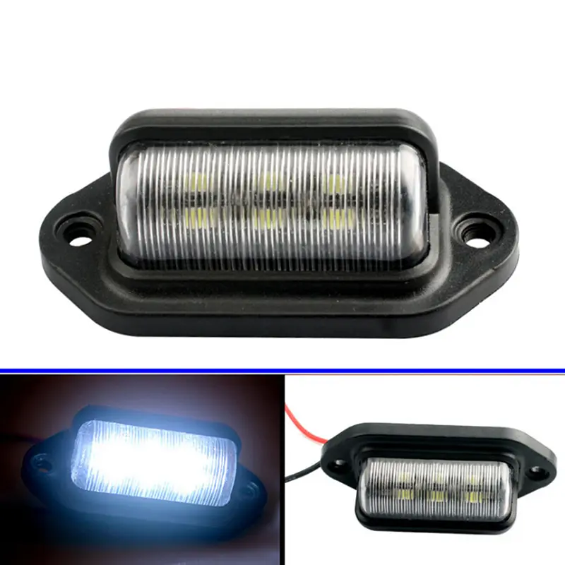 1Pc Waterproof 6 LED 12V License Plate Light Car Boat Truck Trailer Step Lamp