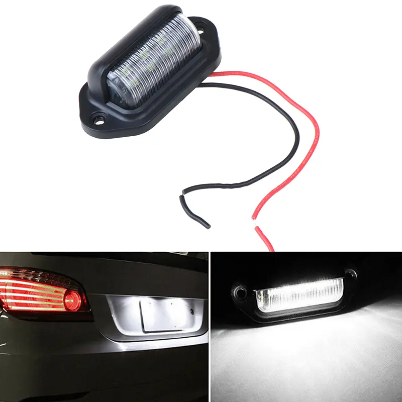1Pc Waterproof 6 LED 12V License Plate Light Car Boat Truck Trailer Step Lamp