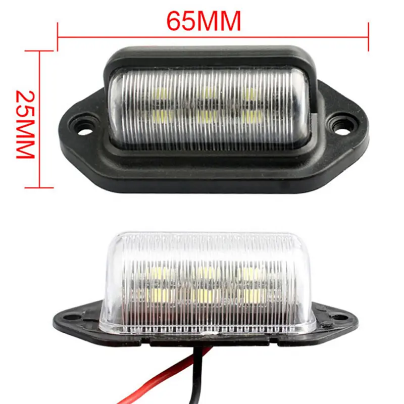 1Pc Waterproof 6 LED 12V License Plate Light Car Boat Truck Trailer Step Lamp