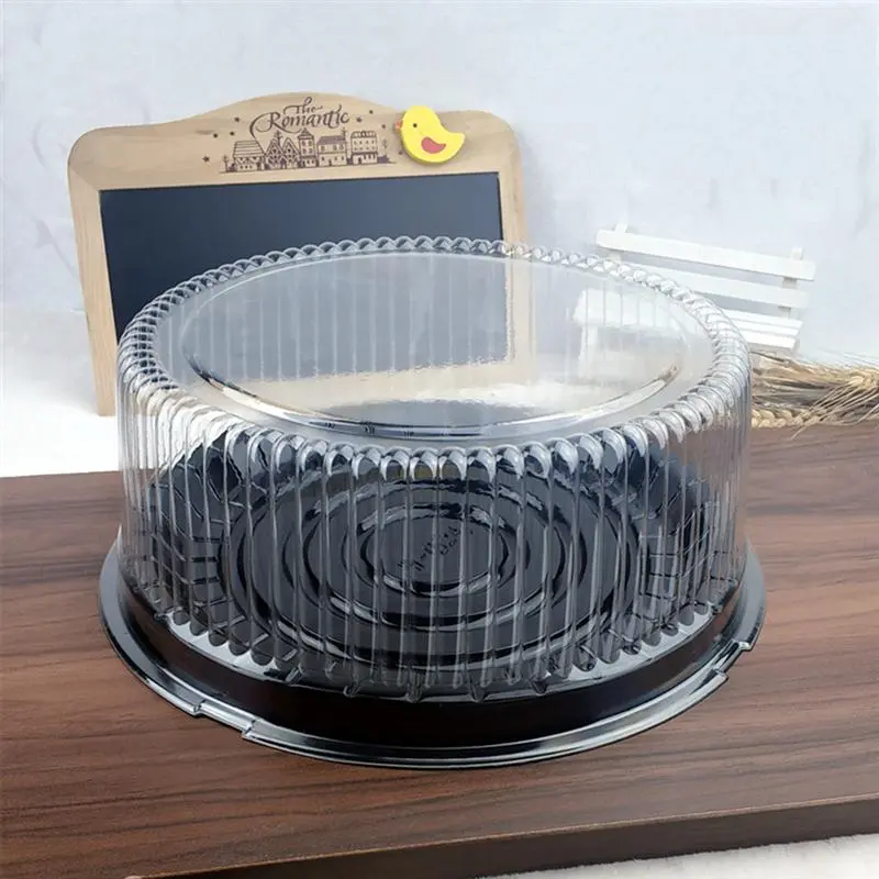 10Pcs 8 Inch Plastic Cake Slice Containers Pastries Box CupCake Slice Containers Muffin Dome Holders Cases Boxes Clear