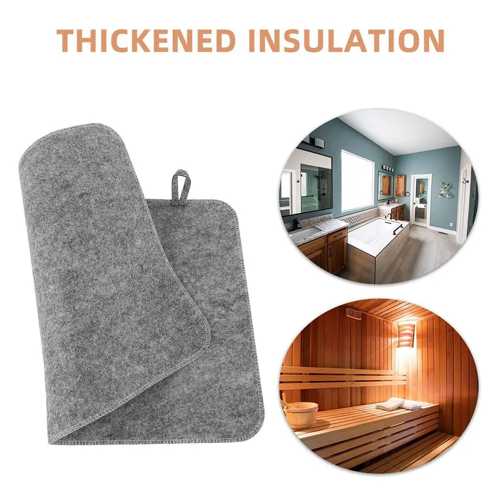 2Pcs Thickened Insulation Felt Sauna Seat Mat Soft Waterproof Heat Retention Bench Protector Spa Cushion Steam Room Accessories