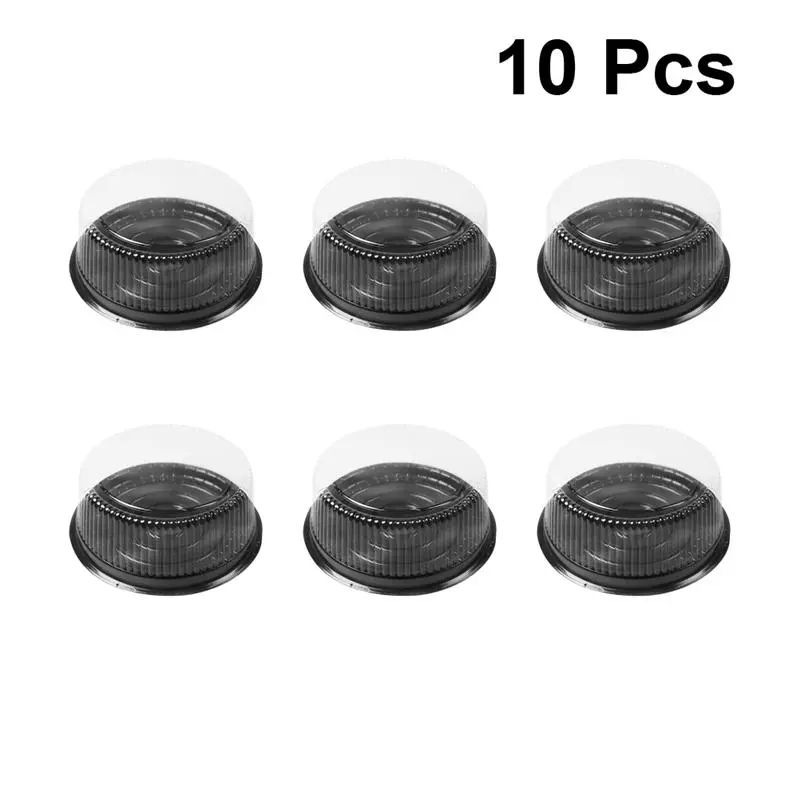 10Pcs 8 Inch Plastic Cake Slice Containers Pastries Box CupCake Slice Containers Muffin Dome Holders Cases Boxes Clear