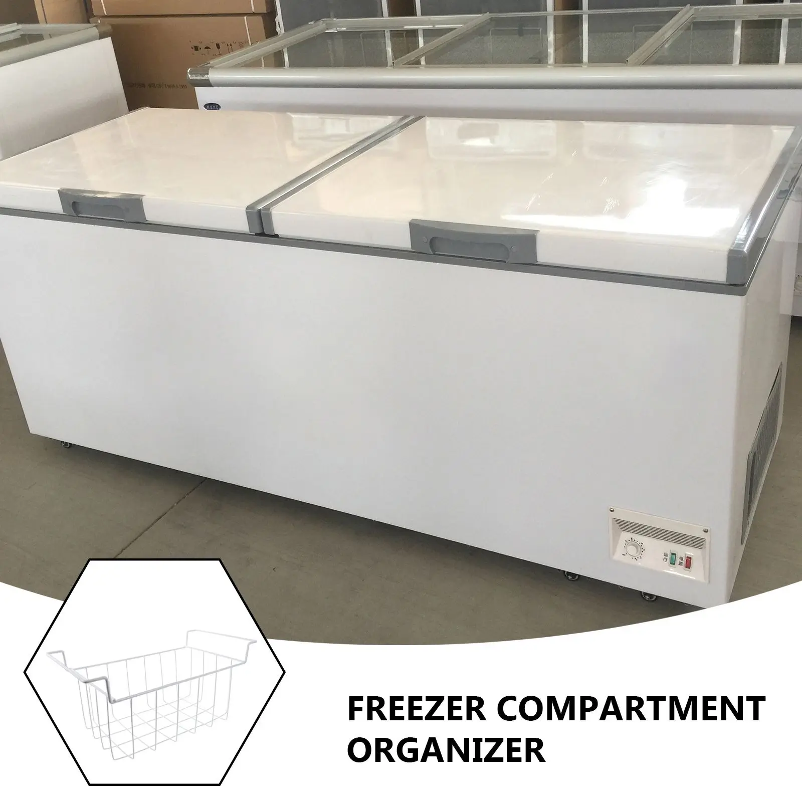 2 Pcs Space Saving Hanging Freezer Storage ganizer Bins Refrigerated Wire Mesh Chest Freezer Basket For Universal Fit Easy Clean