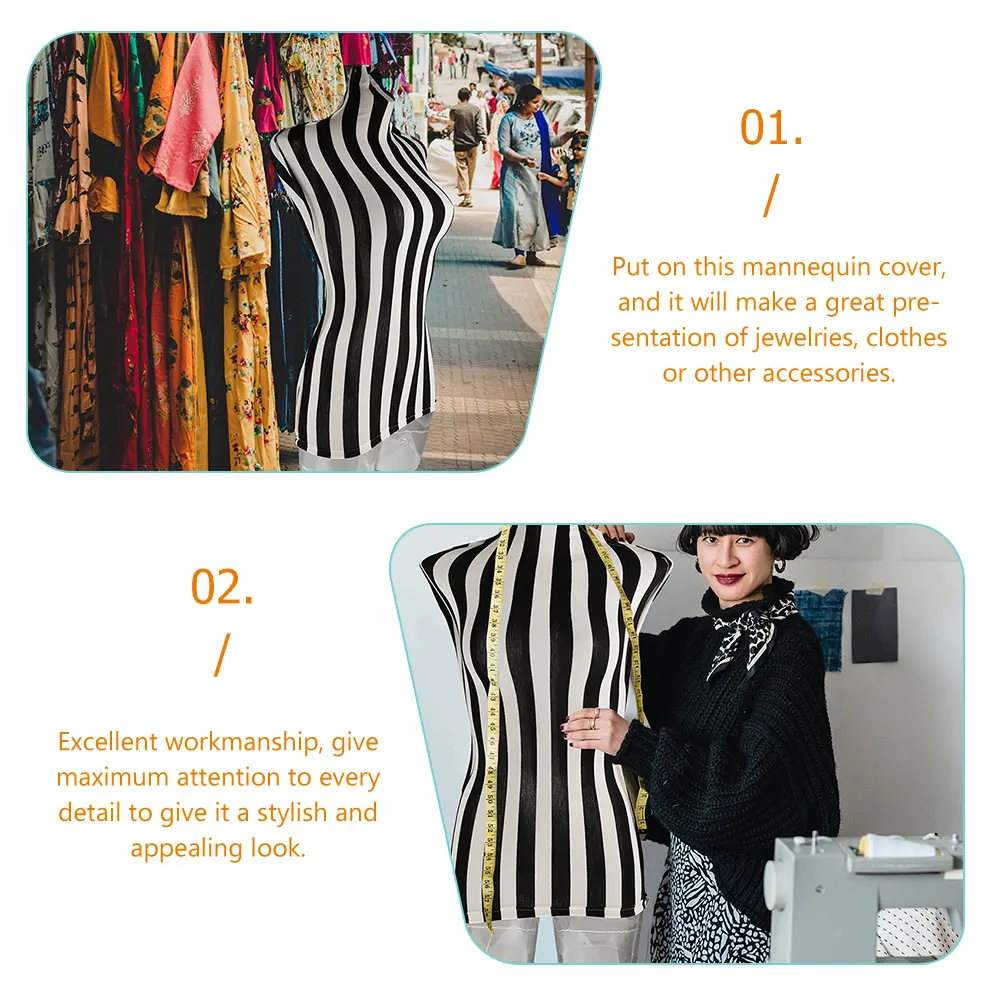 2Pcs Display Cloth Cover Female Model Fabric Head Smooth NonFading Presentation Clothes Accessories Gift Box