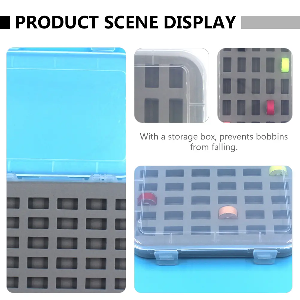 Plastic Sewing Sewing Bobbin Box Box Sponge Storage Container ganizer Case for Threads Spools Lightweight Portable