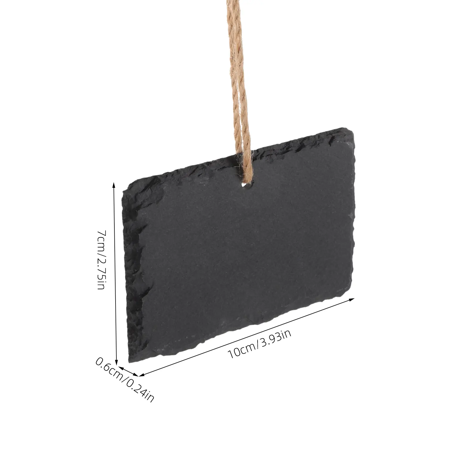 2PCS Large Black Plant Labels With Rope Garden Markers Stone Tags Signs Outdoor Plant Label Tags Hanging Name Tags