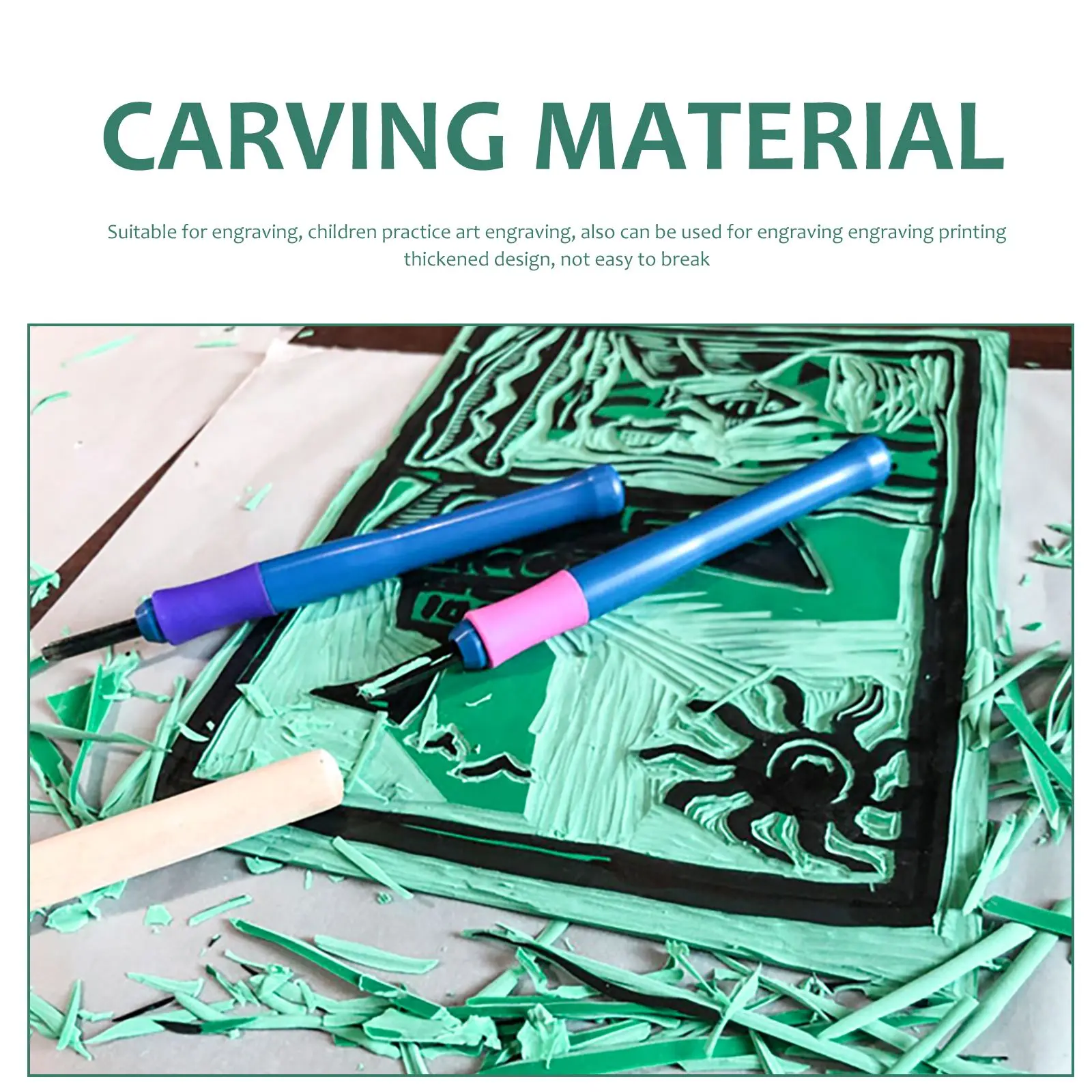 Carving Rubber Block Printmaking Stamp Blocks Kit Sheet Printing Board Plate Making Linoleum Starter Tool Artist Soft Linoleo