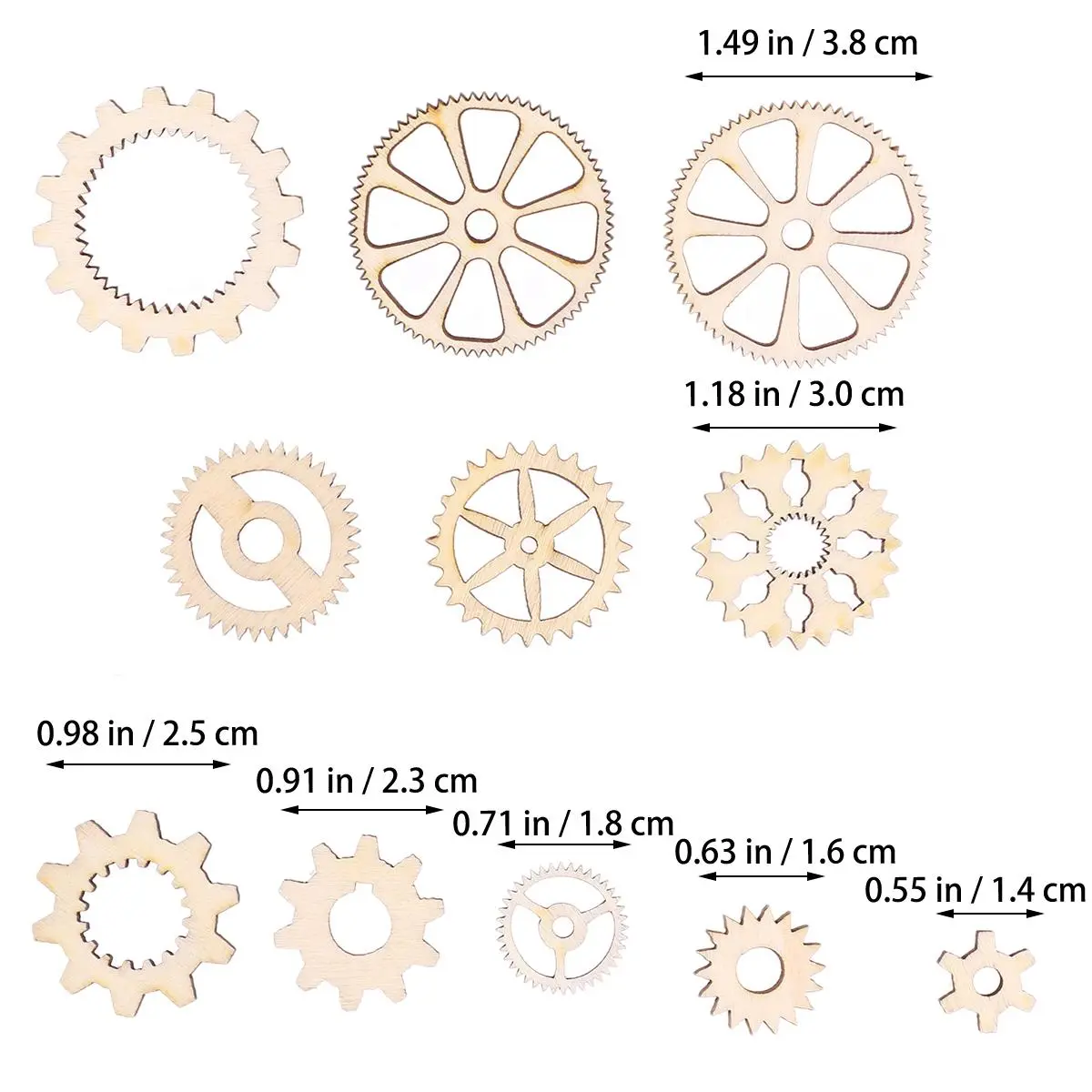 20 Pcs Wooden Gear Craft Diy Wood naments For Home Wall Decorations Gift Tags Embellishments Art Projects Sewing Tools Accessory