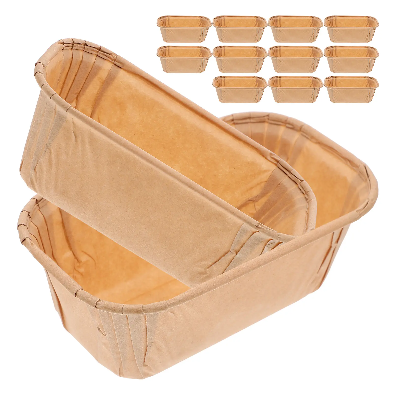 50 Pcs Paper Cupcake Molds Kraft Liners Dessert Cake Muffin Liners for Baking Chiffon Home Use Lightweight Versatile