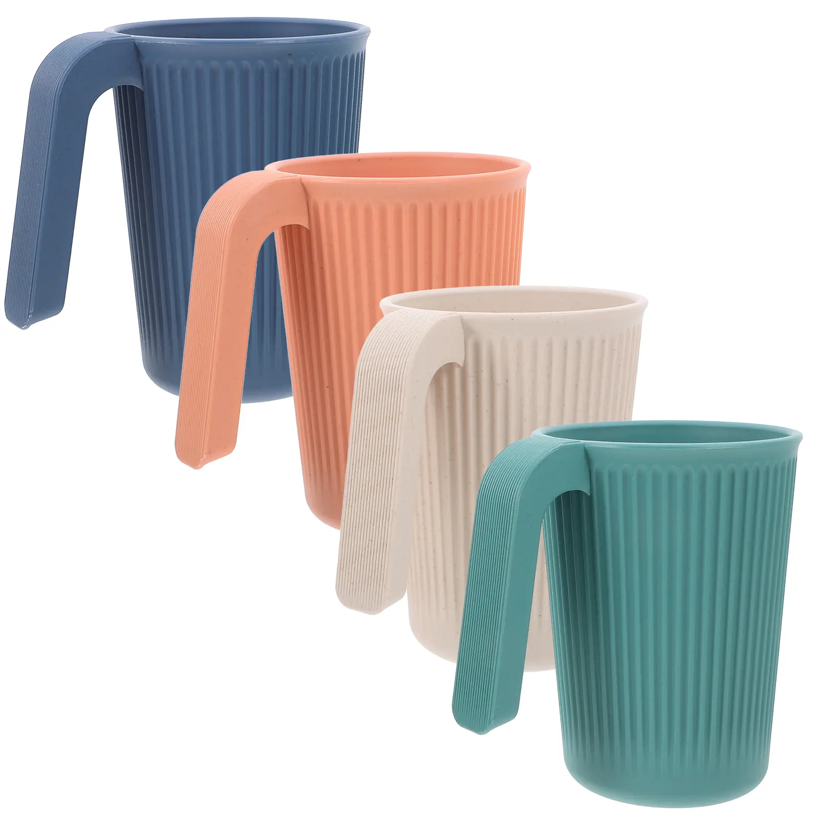 4 pcs Plastic Cups Reusable Leakproof Lightweight Kids Drinking Water Cups Stackable for Kitchen Camping