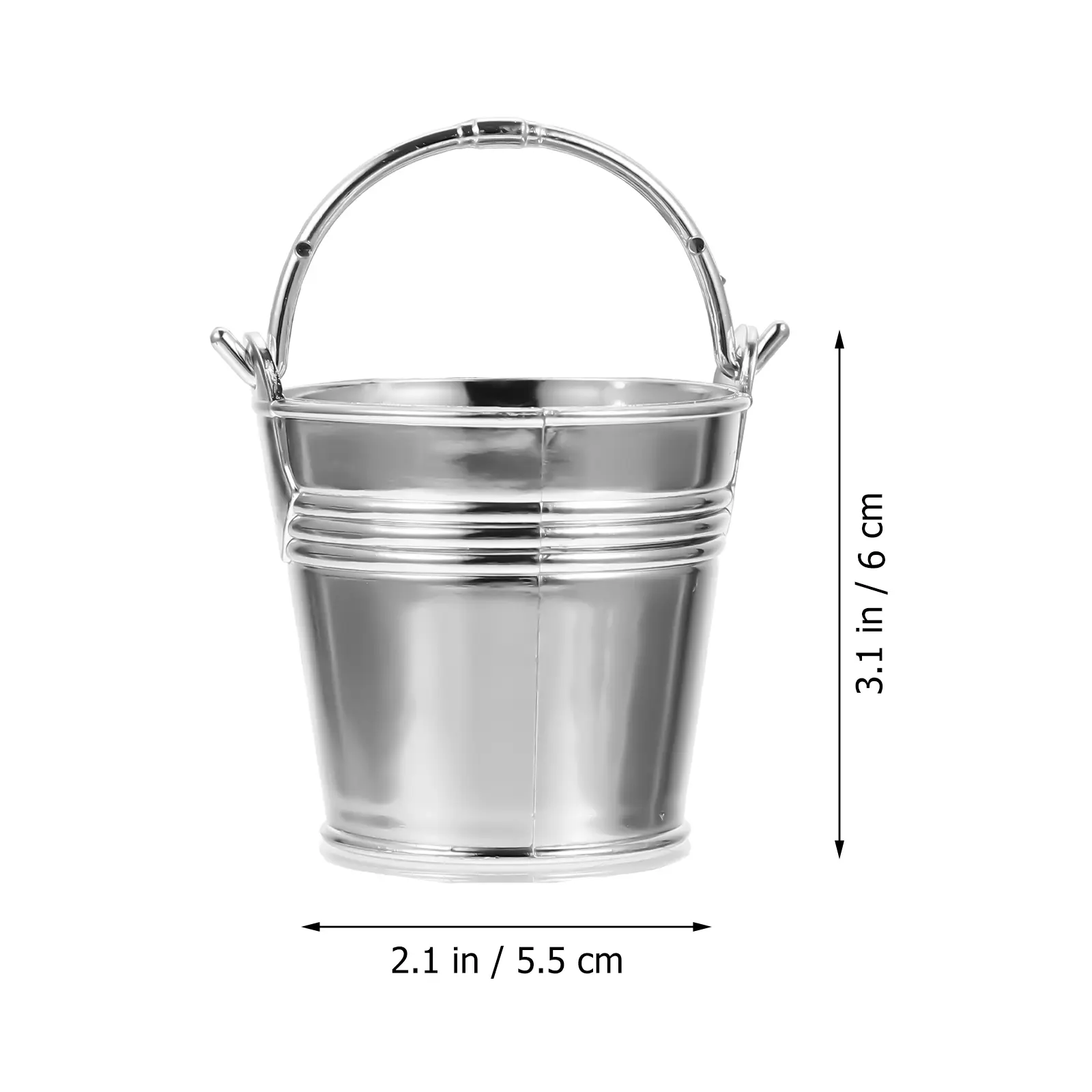 10Pcs Mini Snack Bucket Party Candy Storage Biscuit Packing Bucket Silver