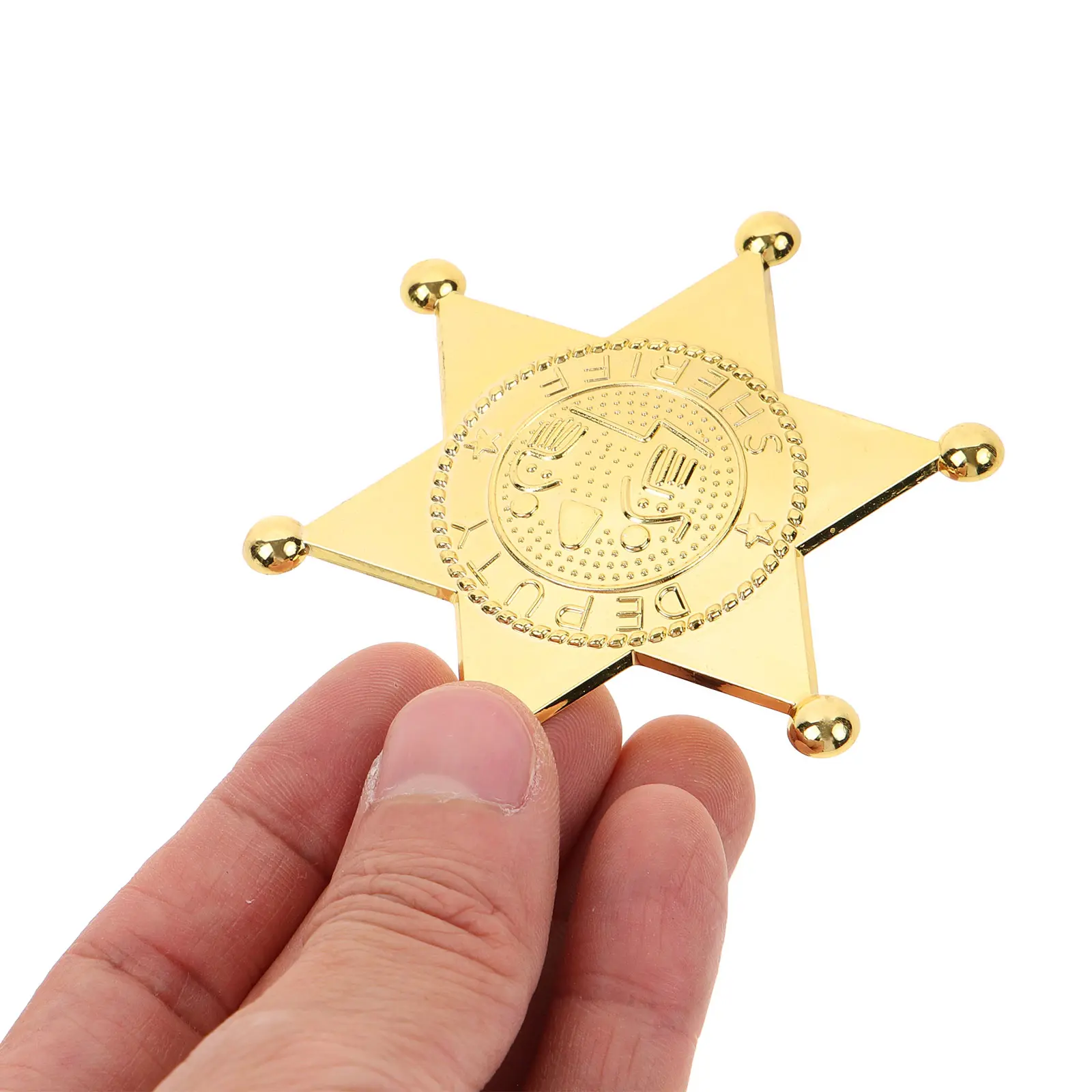 10 Pcs Plastic Police Badge Pins Sheriff Star Decorative Brooches Party Cosplay Props Festive Accessories Costume Stage