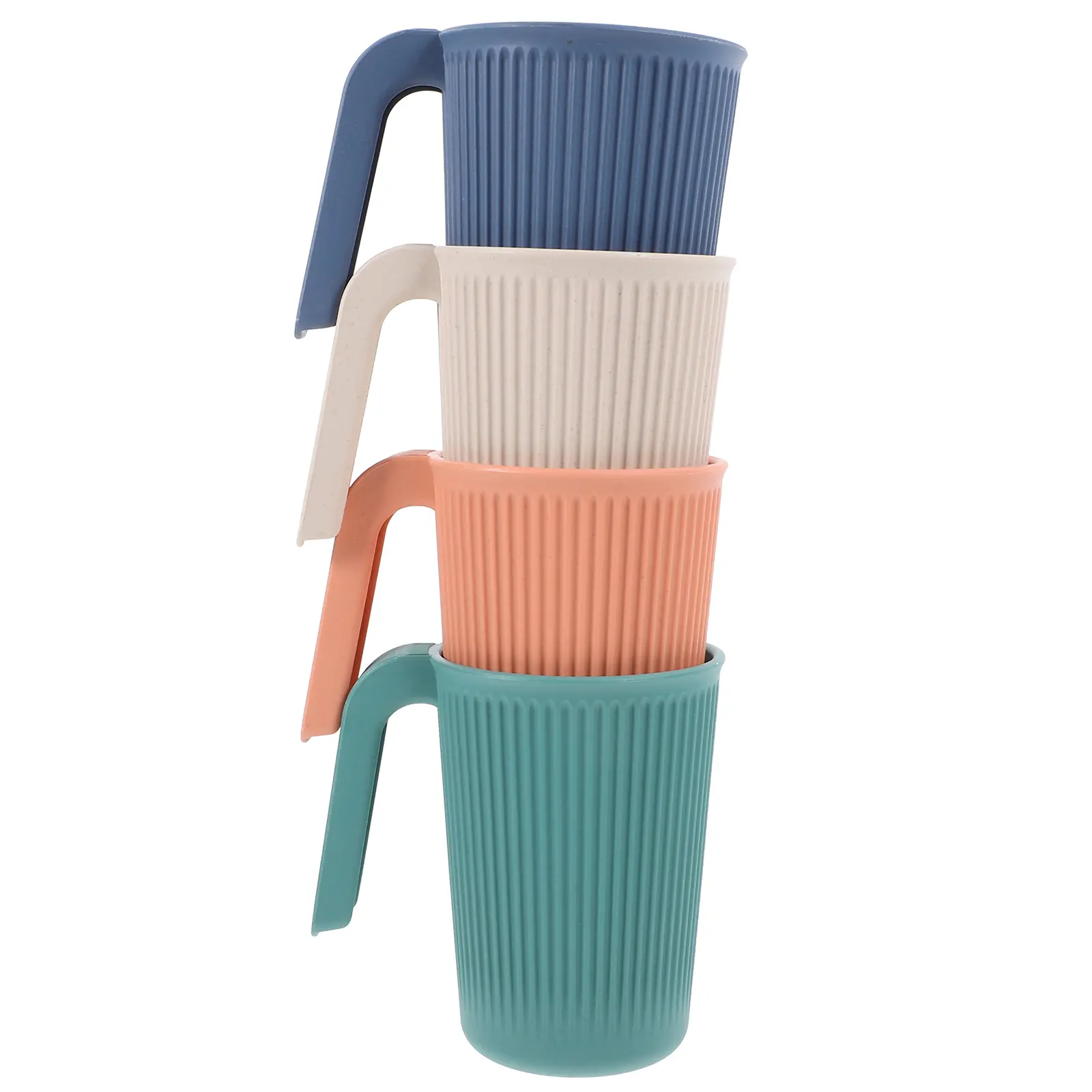 4 pcs Plastic Cups Reusable Leakproof Lightweight Kids Drinking Water Cups Stackable for Kitchen Camping