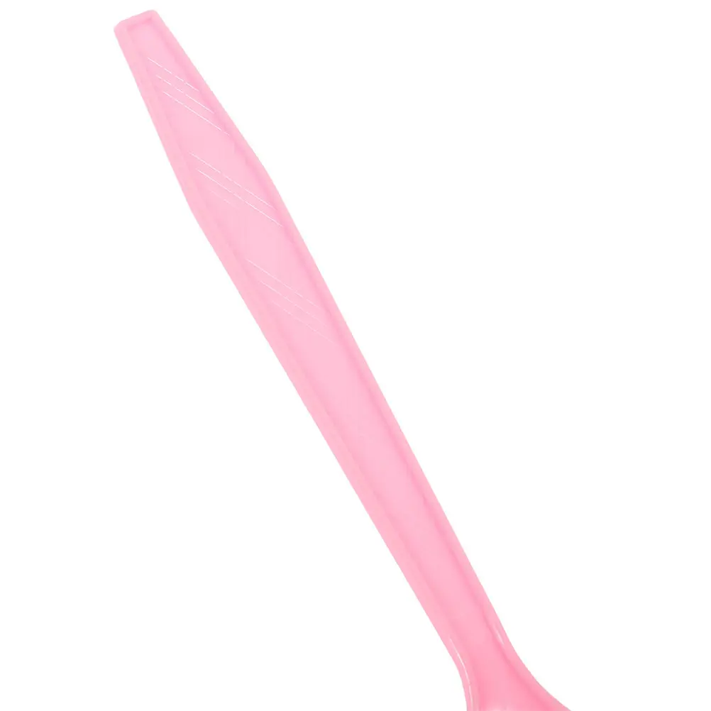 50pcs Pink Plastic Spoons Disposable Tableware Party Supplies Cake Spoon for Ice Cream Dessert Eating Stable Material Creative