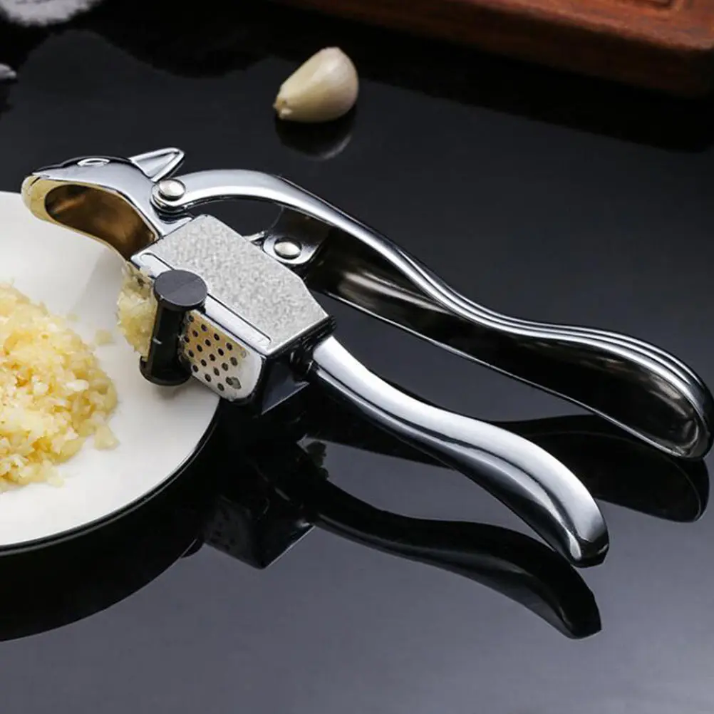 Squirrel Garlic Press Kitchen Tool Stainless Steel Zinc Alloy Safe Easy Clean Manual Ginger Crusher Veggie Gadget Gift